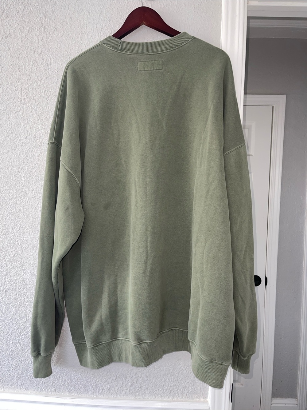 Abercrombie & Fitch Essentials Olive Green Oversized Crewneck Sweatshirt XXL T - Picture 5 of 9